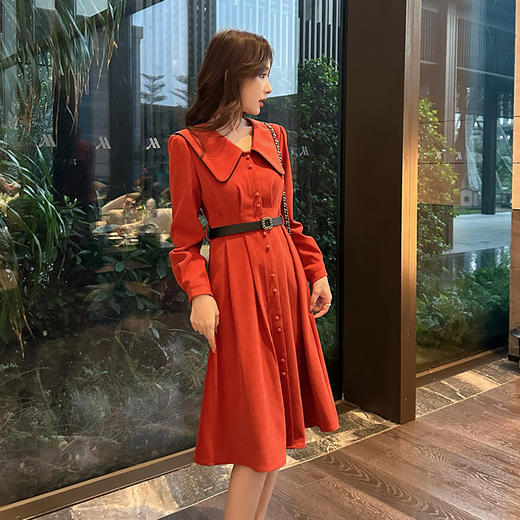 奢姿大码女装2024秋季个性娃娃领洋气连衣裙胖妹妹时尚气质裙子9943891260 商品图1