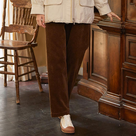 Famecoco范可儿多巴胺灯芯绒休闲裤女秋冬FAB8GA008 商品图1