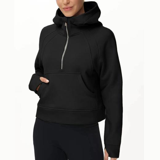 【断码清仓】积能 秋冬保暖女款跑步运动瑜伽套头连帽抓绒宽松长袖休闲卫衣 商品图1