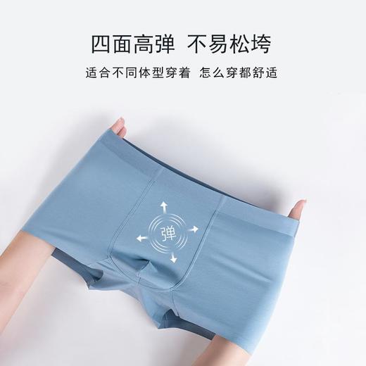 双11活动到手5条 60支皮马棉无痕男士内裤吸湿透气抗菌裆平角内裤 商品图2