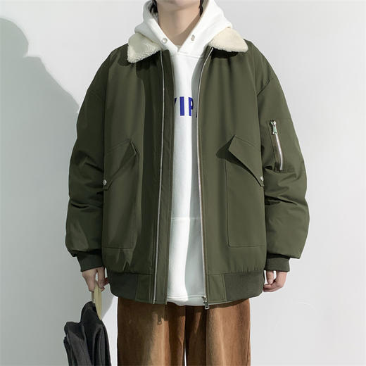 【新款DXC】大依优型大码翻领棉服保暖棉衣加厚加肥加大上衣男士外套胖子潮款 商品图5