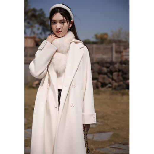 鹿向南「冬日小暖炉」单面毛呢外套大衣2024秋冬女气质呢子外套 商品图1