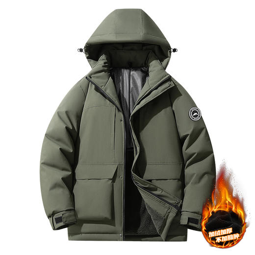 【石墨烯】【可拆卸帽】【新款DXC】大依优型大码羊羔绒连帽棉服保暖棉衣加厚加肥加大上衣男士外套胖子潮款 商品图2