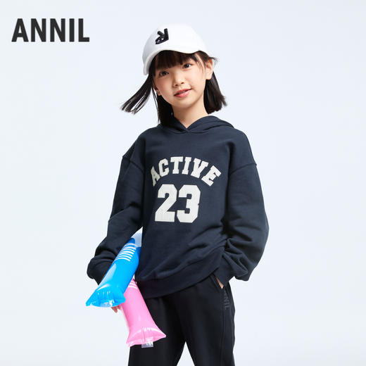 男女童带帽长袖卫衣秋季新款安奈儿童装EM431501 商品图0