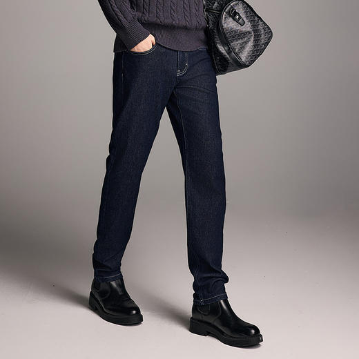 棉仓357819005-羊毛锥型水洗牛仔裤 商品图1