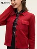 波顿秋冬季女士口袋中式红毛衣针织翻领外套高端美式上衣LU113324 商品缩略图1
