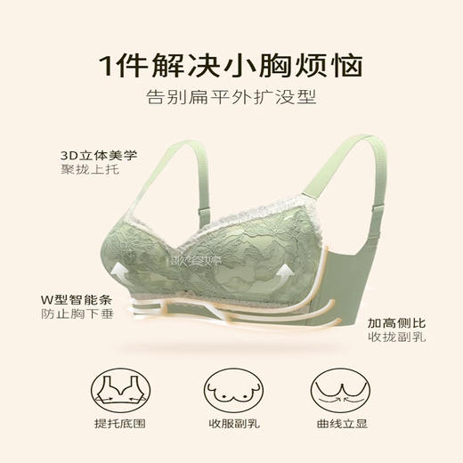 调整型内衣女聚拢小胸显大收副乳防下垂上托品牌薄款胸罩文胸套装 商品图3