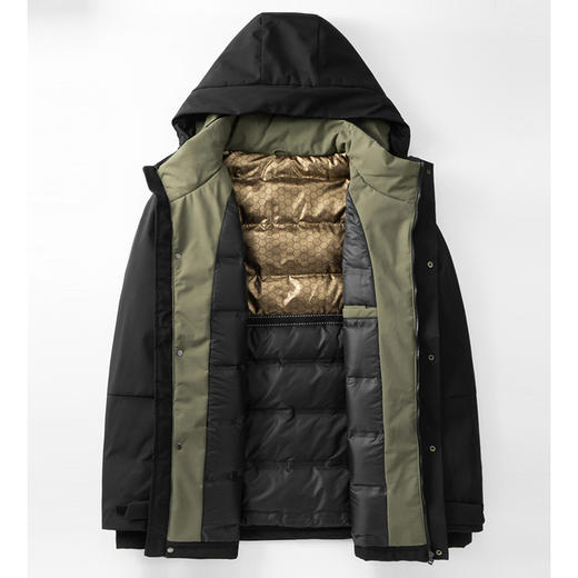 【特大码】【新款DX】大依优型大码连帽黑金羽绒服90白鸭绒保暖加厚加肥加大上衣男士外套胖子 商品图1