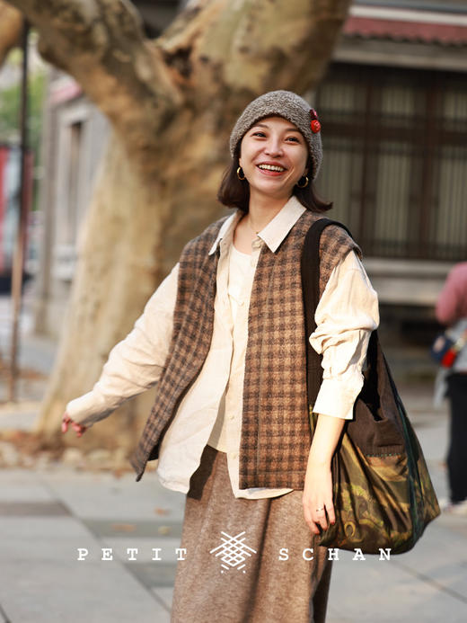 PETIT SCHAN小闪 #057 Crayon Shin-chan 蜡笔小新 骆驼绒山羊绒混纺手工段染趣味手编针织帽 商品图11