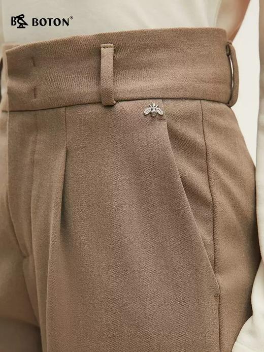 波顿2024年秋季新款女士中高腰直筒修身显瘦休闲裤高端美式长裤子 商品图3