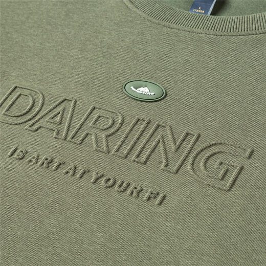 罗蒙春秋男装卫衣男士休闲百搭时尚凹凸字母卫衣男圆领套头T恤 商品图6