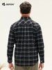 波顿秋冬季男士长袖红蓝色格子衬衫高端美式休闲上衣 商品缩略图2