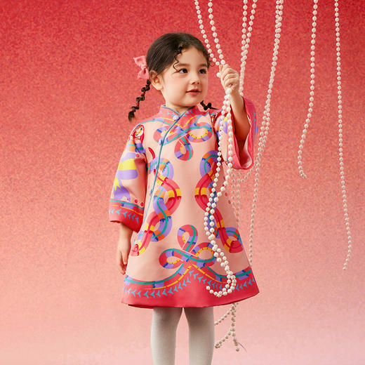 送花圃发卡 年衣童装女童旗袍唐装秋冬新款连衣裙儿童裙子加绒演出服礼服冬装（送花圃发卡） 商品图3