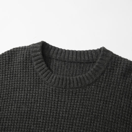 棉仓357826021-宽松版牦牛绒混纺大爆米花圆领毛衣 商品图3