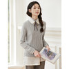 Famecoco范可儿秋冬气质显瘦圆领半开襟设计感保暖舒适套头毛衫F228DB013 商品缩略图0