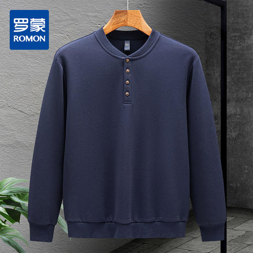 【7A抗菌含桑蚕丝】罗蒙春秋男装卫衣中国风卫衣男春秋款复古男式卫衣舒适男卫衣 商品图0