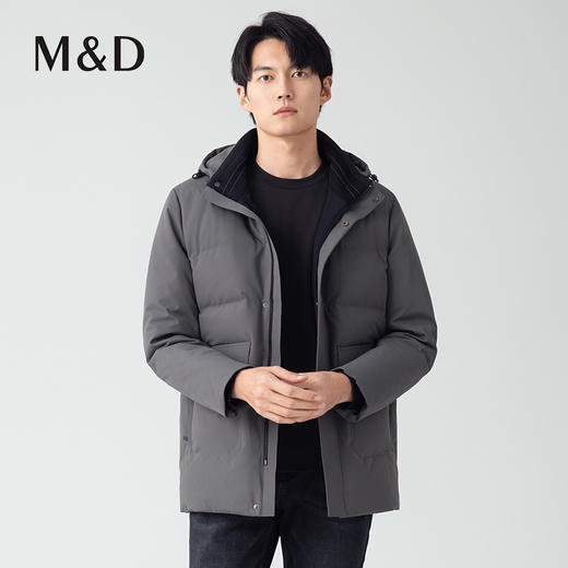 【名盾】立领连帽长款羽绒服，可拆卸帽，温暖舒适不跑绒M0DL25672B 商品图2