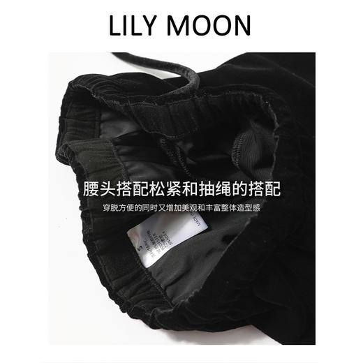 LILYMOON秋冬直筒丝绒阔腿裤高级感进口丝绒光泽宽松显瘦休闲裤 商品图6