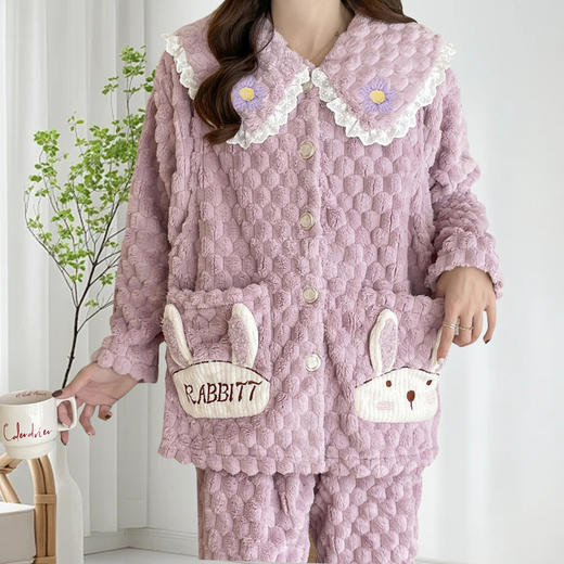 贝贝怡月子服孕妇睡衣套装秋冬孕期产后哺乳家居服透气舒适保暖两件套装ZB4DY007 商品图1