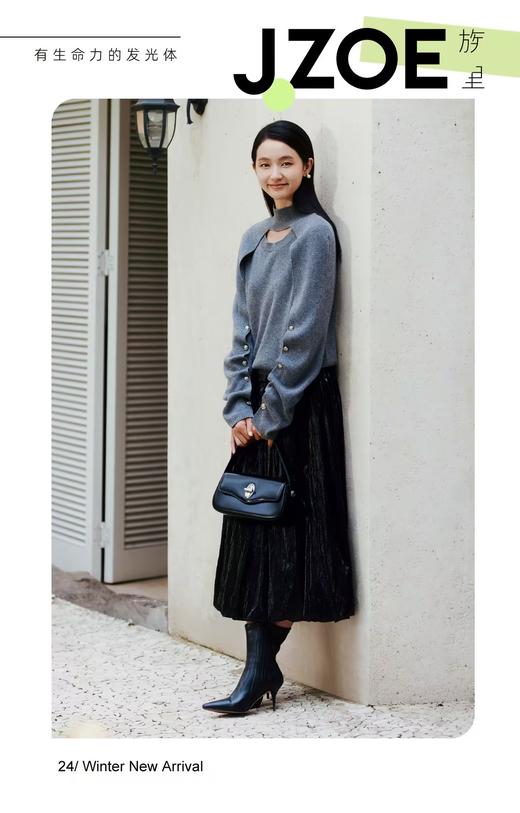 族里J.ZOE女装 时尚压光半裙9E41Q3313 商品图3