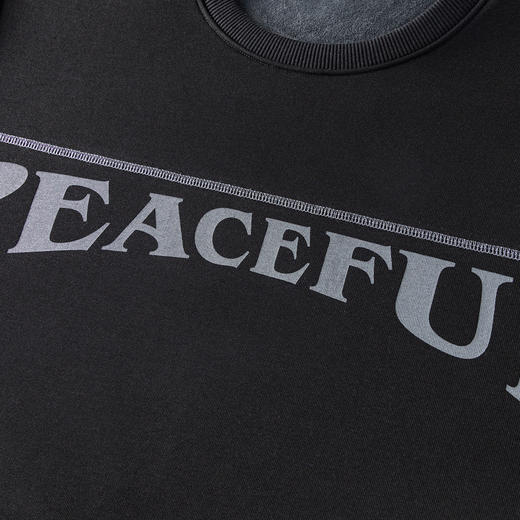 【加绒加厚 蚕丝混纺】罗蒙秋冬男装加绒卫衣男时尚休闲印花字母卫衣男保暖卫衣 商品图5