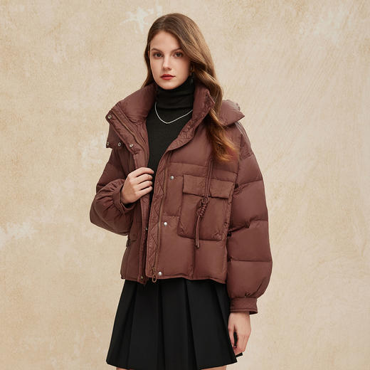 PR007斯尔丽24冬季新款鸭绒泡芙柔软廓形时尚气质减龄百搭短款羽绒服 商品图2