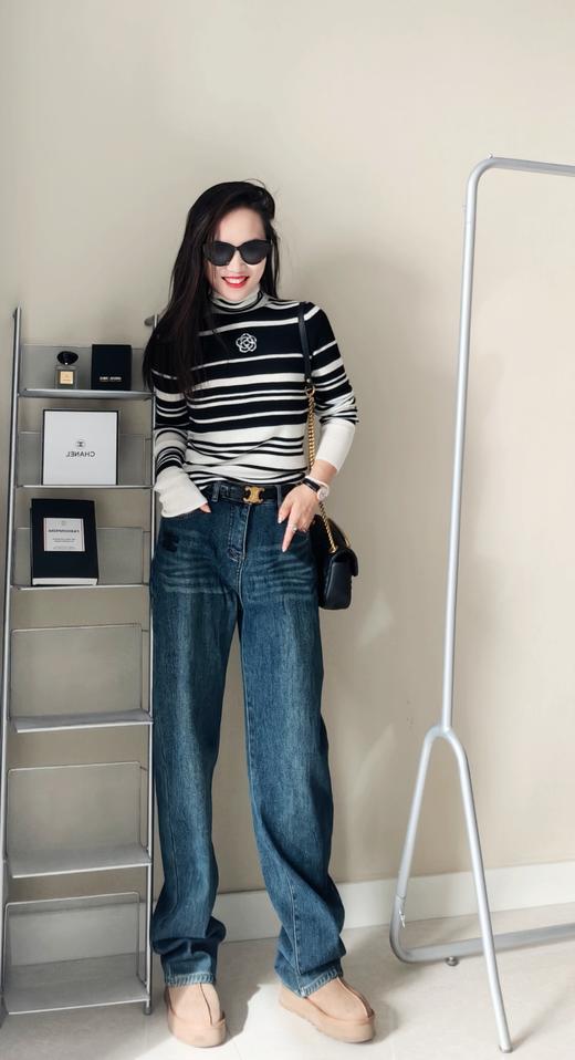 山茶花定位条100超级羊毛堆堆领打底衫 商品图6