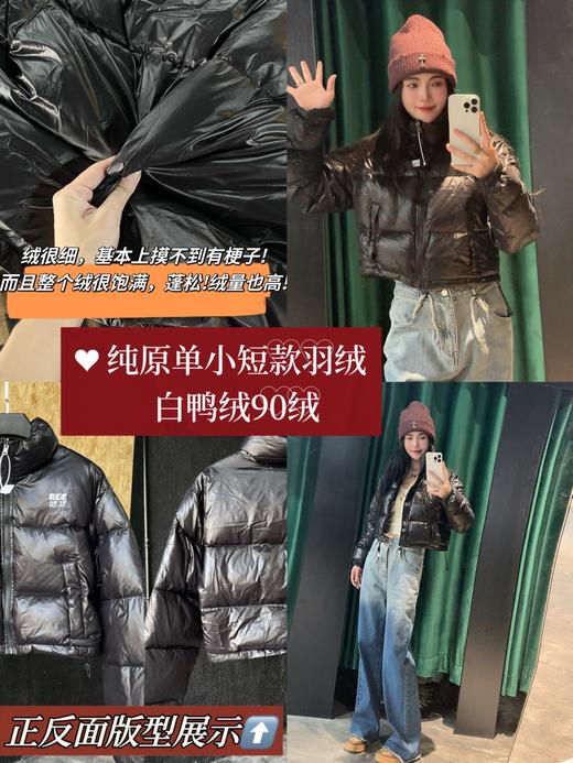 0717/SERIES冬季高腰短款羽绒服刺绣设计感外套 商品图0