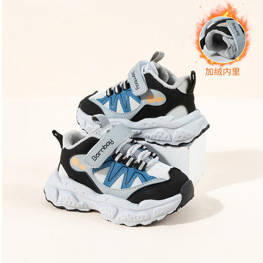 贝贝怡加绒秋冬新款男女宝宝运动鞋柔软舒适魔术贴休闲鞋ZB4DX015 商品图7