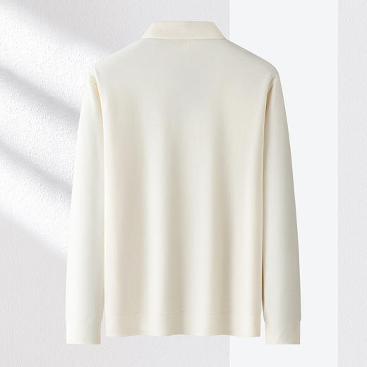 【7A抗菌 棉混纺】罗蒙春秋男装长袖POLO衫男士休闲百搭舒适星空格polo衫男长袖t恤 商品图7