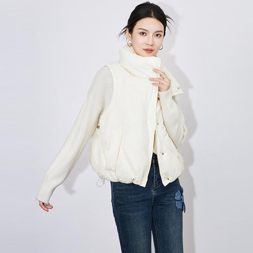 【高货wl】全新升级【铂金会员367/天猫499/差价132】(13251) 洛诗琳秋冬趣味爱心百搭时尚通勤轻暖90%白鸭绒马甲羽绒服 商品图3