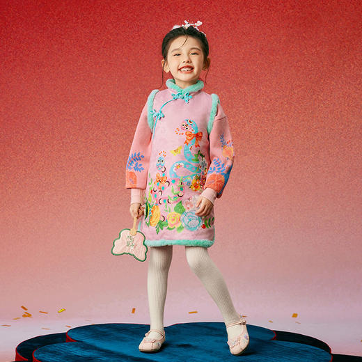 年衣童装儿童连衣裙2025新款女童背心裙秋冬季中式新年拜年服 商品图8