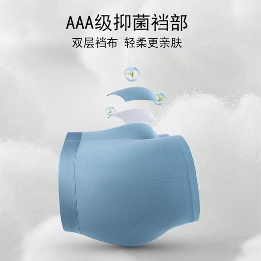 双11活动到手5条 60支皮马棉无痕男士内裤吸湿透气抗菌裆平角内裤 商品图1