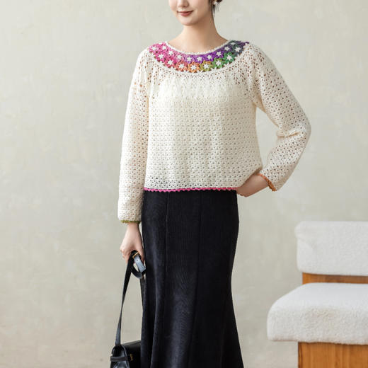 苏苏姐家梦斓圆领套头衫手工diy钩针编织衣服羊毛线团自制材料包 商品图2