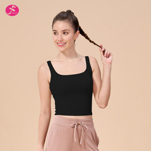 一梵新款 方领外穿内搭U领无袖修身上衣4色吊带背心瑜伽上衣 商品图8