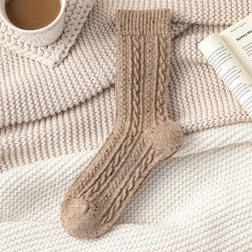 【保暖不冻脚&秋冬羊毛袜】一袜两穿可直可堆随心搭，温暖加倍越走越暖，复古堆堆袜长筒羊绒中筒袜子女袜QQ 商品图9