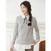 Famecoco范可儿秋冬气质显瘦圆领半开襟设计感保暖舒适套头毛衫F228DB013 商品缩略图2