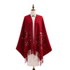 丁摩秋冬红色羊毛围巾女高端披肩大妈妈结婚礼服旗袍喜婆婆外搭配新款 商品缩略图4