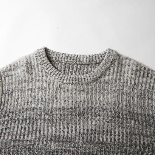 棉仓356826004-宽松渐变全羊毛圆领毛衣 商品图5