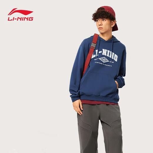 李宁卫衣男都市学院风时尚刺绣宽松连帽运动上衣AWDU615 商品图7