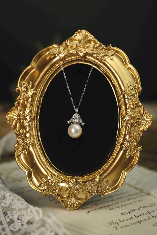 MANREYA玛芮雅「冰雪女王」锆石S925银镀白金淡水AK珍珠贵气项链 商品图3