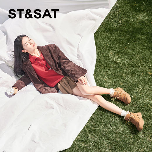 星期六百搭加绒保暖厚底雪地靴SSC411A1CR 商品图4