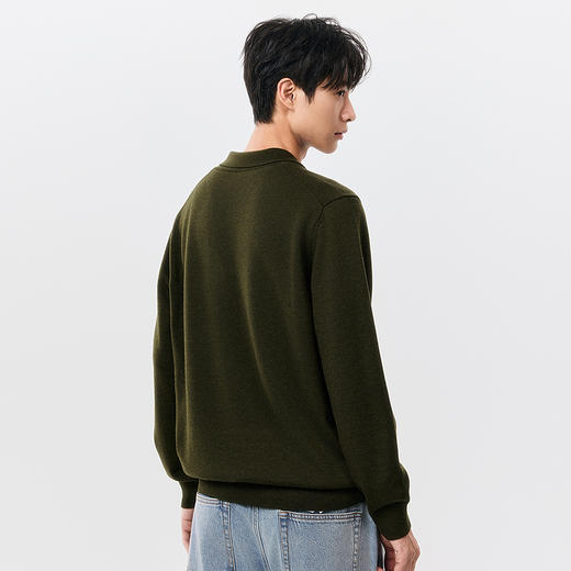 棉仓357826001-微宽松扬子全羊毛POLO领毛衣 商品图2