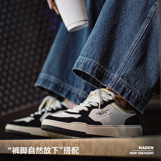 马登2025新款黑白熊猫板鞋男冬季运动休闲低帮原创小众百搭潮鞋 商品图4