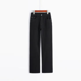 【自】全新升级【铂金会员183/天猫239/差价56】(15828) 洛诗琳秋冬新款百搭显腿直显瘦高腰窄版黑色牛仔裤直筒裤15828