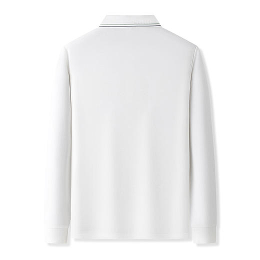 【羊毛蚕丝混纺 磨毛保暖】罗蒙秋冬男装长袖POLO衫男士商务休闲撞色领长袖polo衫男t恤 商品图9