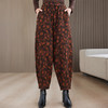 AHMyshy5225 2024秋冬季新款时尚复古印花棉麻休闲裤女宽松妈妈裤九分灯笼裤子 商品缩略图2