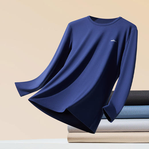 柒牌男士圆领保暖内衣2024秋冬新款发热抗菌男款内搭长袖套头上衣	127F70010 商品图4