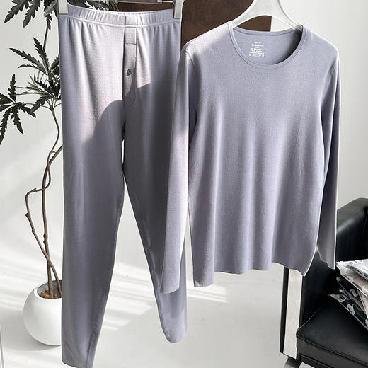 【科技循环暖】官网899！蚕丝羊绒蛋白混纺保暖内衣套装男女款发热抗寒内搭打底情侣同款 商品图5