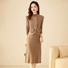 2024年新款秋季单排扣马甲长袖修身两件套针织连衣裙YBER355 商品缩略图3